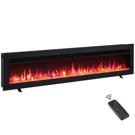 Edendirect 60'' Freestanding and Wall Mounted Electric Fireplace, 9-Kinds of Flame Color EF459B